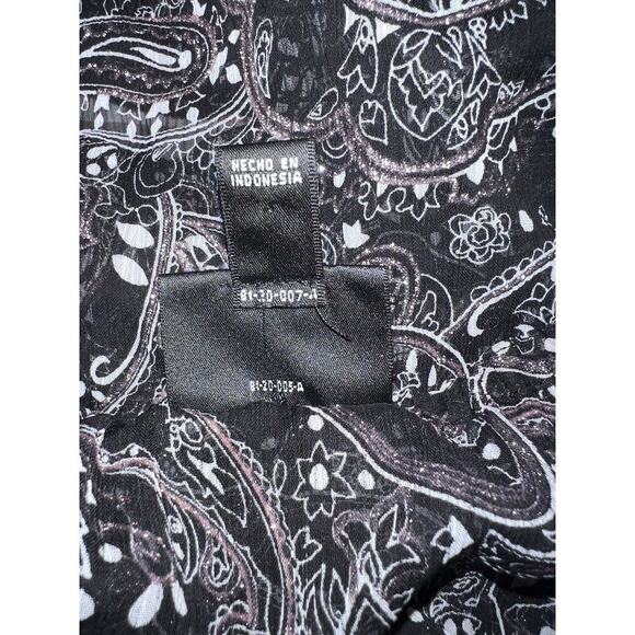 Nicole Miller Woman Size M, Sheer Black Gold Metallic Smocked FairyGoth Blouse - Picture 12 of 12